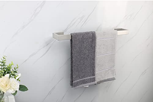 TocTen Bath Towel Rack - Square Base Thicken SUS304 Stainless Steel Towel Bar for Bathroom, Bathroom Bar Accessories Towel Rod Heavy Duty Wall Mounted Towel Holder (Brushed Nickel, 20 Inch) - Image 2