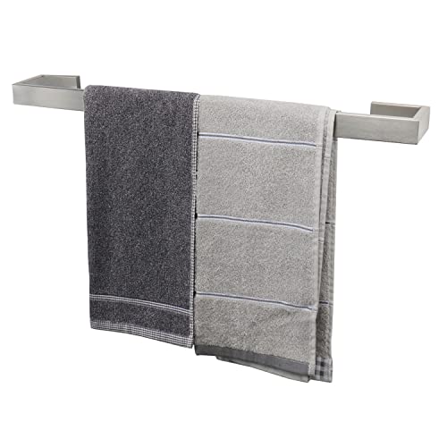 TocTen Bath Towel Rack - Square Base Thicken SUS304 Stainless Steel Towel Bar for Bathroom, Bathroom Bar Accessories Towel Rod Heavy Duty Wall Mounted Towel Holder (Brushed Nickel, 20 Inch) - Image 1