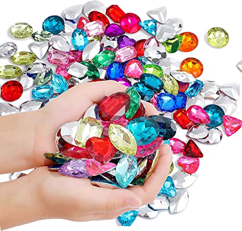 RICHNESS Pirate Treasure Jewels Jumbo Bling Diamonds MultiColored Treasure for Pirate Party Pack of 80pcs - Image 1