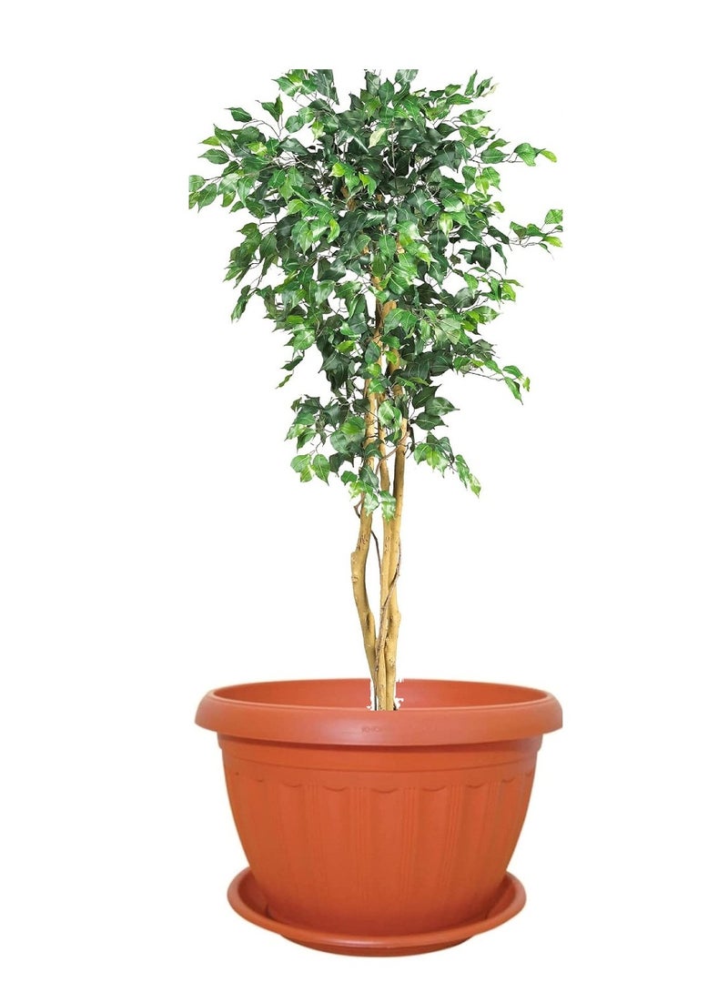 Generic Planter Plastic Round Pot, Brown , 35 cm - Image 2