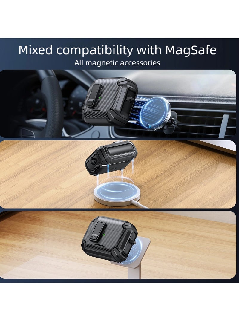 AirPods 4 / AirPods Pro / AirPods Pro 2 / AirPods Pro 3 حالة حماية ، magsafe ، حامل الهاتف ، حالة سماعة الرأس المنبثقة ، حامي سماعة الرأس ، حامي سماعة الرأس ، حالة سماعة الرأس - Image 5
