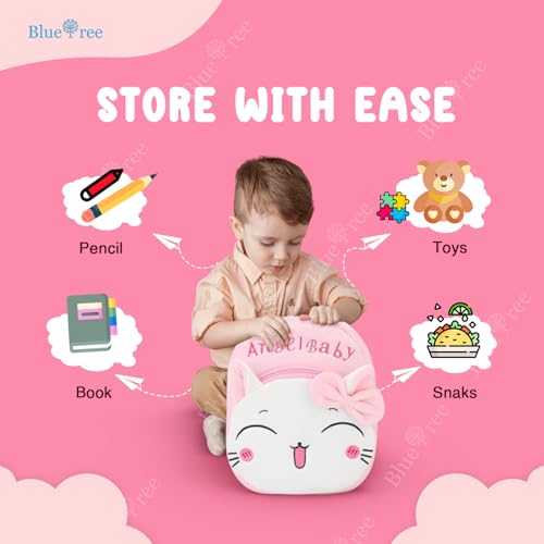 blue tree Cute Kids Backpack Toddler Bag Plush Animal Cartoon Mini Travel Bag for Baby Girl Boy 1-5 Years (small, Angel Baby Careem, Pink) - Image 4