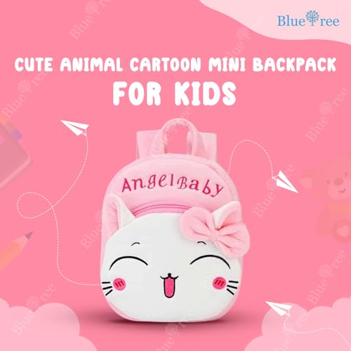 blue tree Cute Kids Backpack Toddler Bag Plush Animal Cartoon Mini Travel Bag for Baby Girl Boy 1-5 Years (small, Angel Baby Careem, Pink) - Image 2