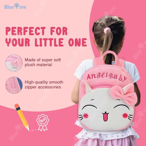 blue tree Cute Kids Backpack Toddler Bag Plush Animal Cartoon Mini Travel Bag for Baby Girl Boy 1-5 Years (small, Angel Baby Careem, Pink) - Image 3