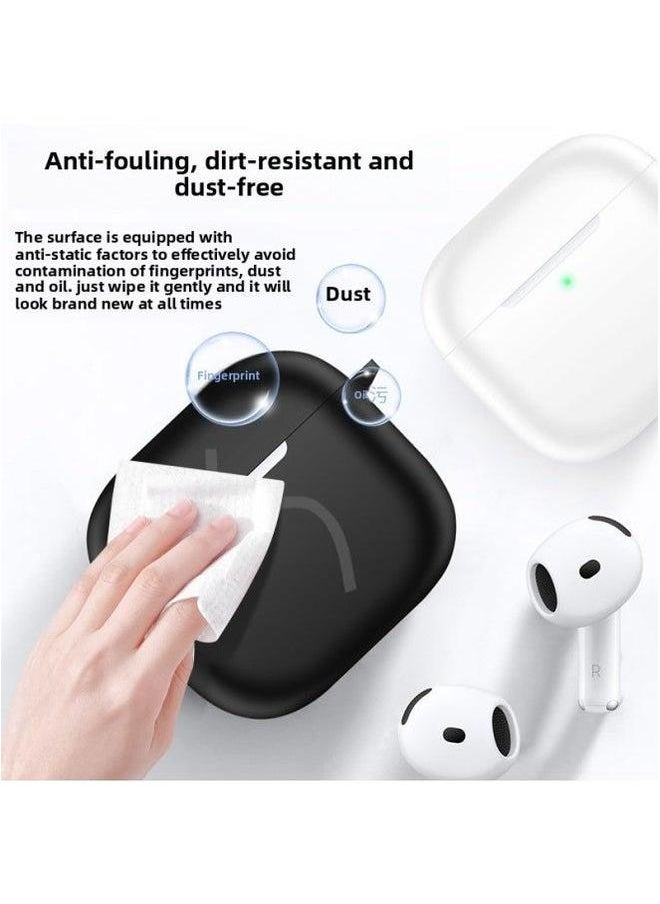 Generic - Suitable For 2024 AirPods 4Th Generation Protective Cover Apple Silicone Headphone Bluetooth Headset Soft Shell-Color:Red [with Buttons] Single Pearlescent Bag Packaging-Model:2024 Airpods 4th - Image 1
