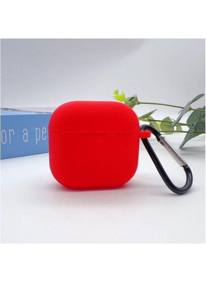 Generic - Suitable For 2024 AirPods 4Th Generation Protective Cover Apple Silicone Headphone Bluetooth Headset Soft Shell-Color:Red [with Buttons] Single Pearlescent Bag Packaging-Model:2024 Airpods 4th - Image 1