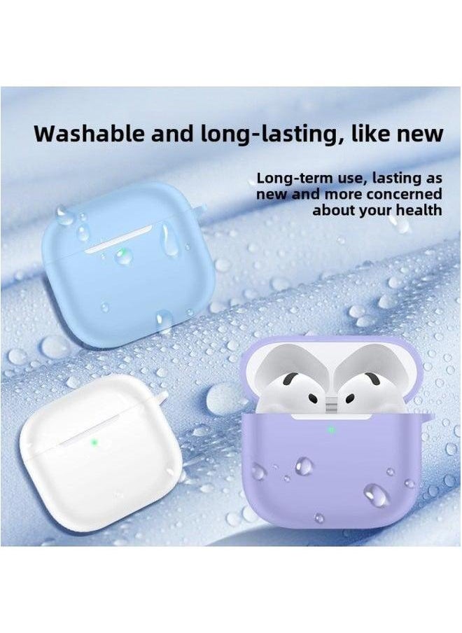 Generic - Suitable For 2024 AirPods 4Th Generation Protective Cover Apple Silicone Headphone Bluetooth Headset Soft Shell-Color:Red [with Buttons] Single Pearlescent Bag Packaging-Model:2024 Airpods 4th - Image 1