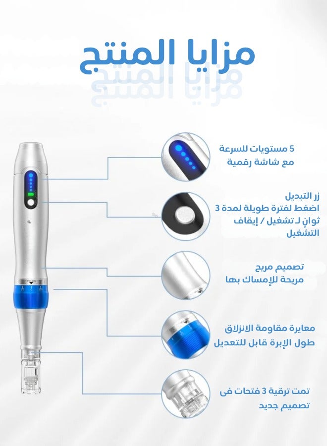 كينسي بيوتي قلم ميكرونيدلينغ احترافي، ألتيما 2*12 دبوس، 2*24 دبوس، 2*36 دبوس، قلم ديرما A6 PRO  - Image 2