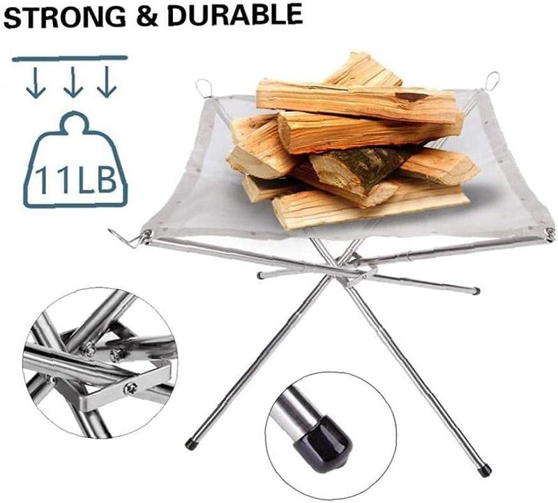 Halamodo Portable Outdoor Fire Pit Collapsing Steel Mesh Fire Stand Perfect for Camping Backyard Garden - Image 5