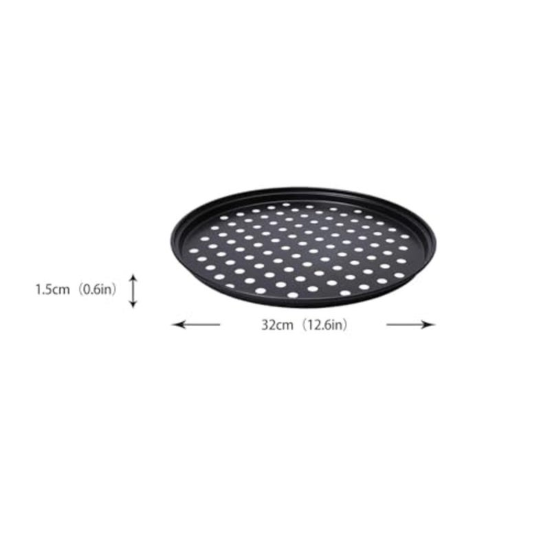 2Pcs 32cm Pizza Pan for Oven, Stainless Steel Round Pizza Pan with Holes, Non Stick Pizza Serving Tray Bakeware Crisper Pan for Home Baking Supplies Kitchen - Image 3