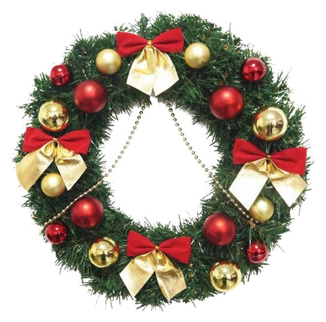 Luxurious Christmas wreath of bright red flowers for party decorations at home