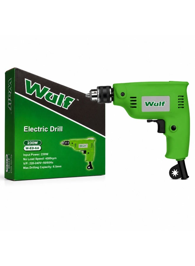 WULF Electric Drill 230W Compact Power Drill with Ergonomic Grip for Wood Metal Plastic DIY Home Repair and Workshop Applications - Image 1