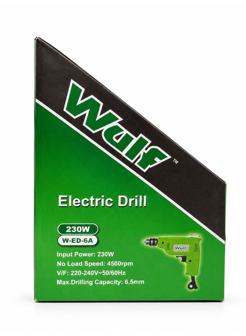WULF Electric Drill 230W Compact Power Drill with Ergonomic Grip for Wood Metal Plastic DIY Home Repair and Workshop Applications - Image 3