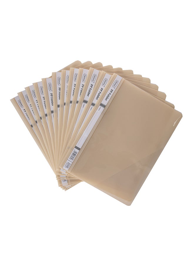 PRIMA Clear Front Plastic File — A4 Size, Beige, Box of 12 Files — Transparent Cover, Durable & Lightweight, Ideal for Reports, Presentations & Document Storage - Image 2