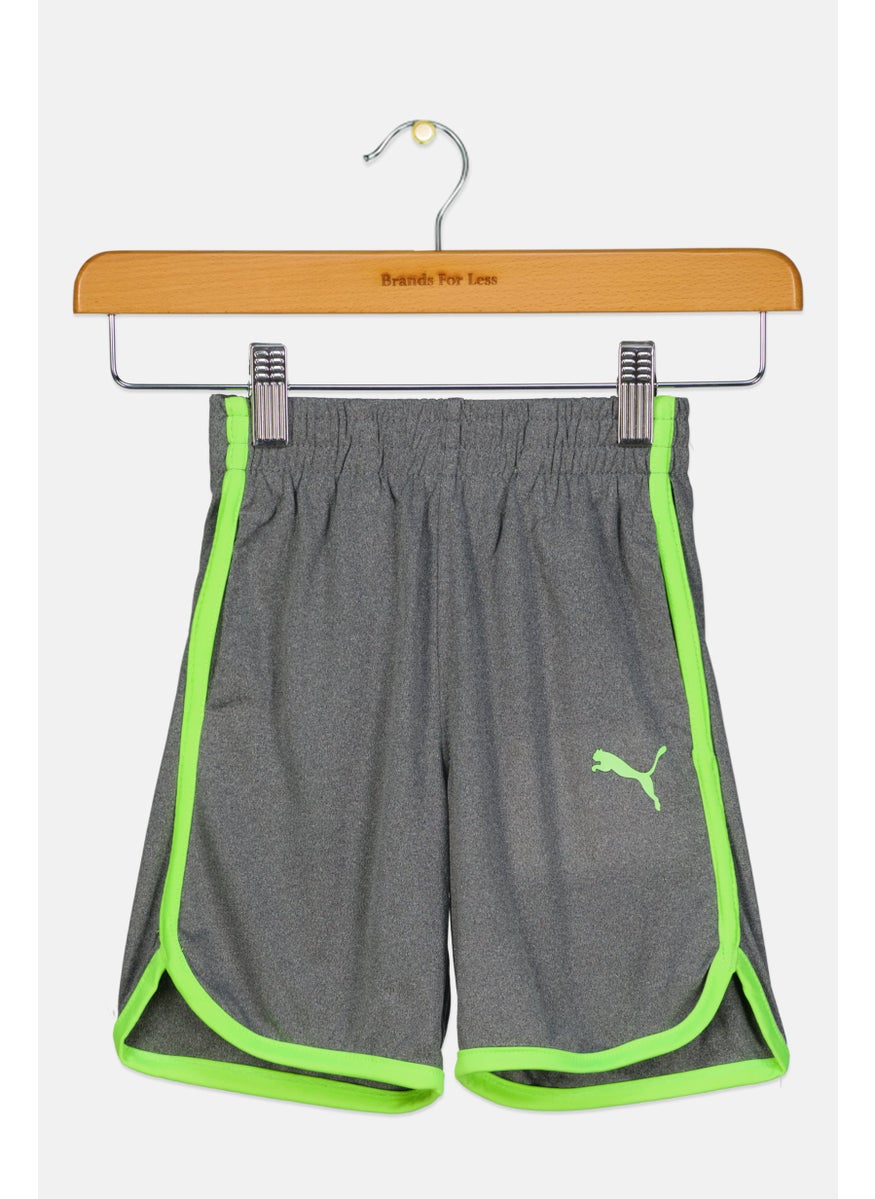 PUMA Kids Boy Pull On Brand Logo Shorts, Grey  - Image 1