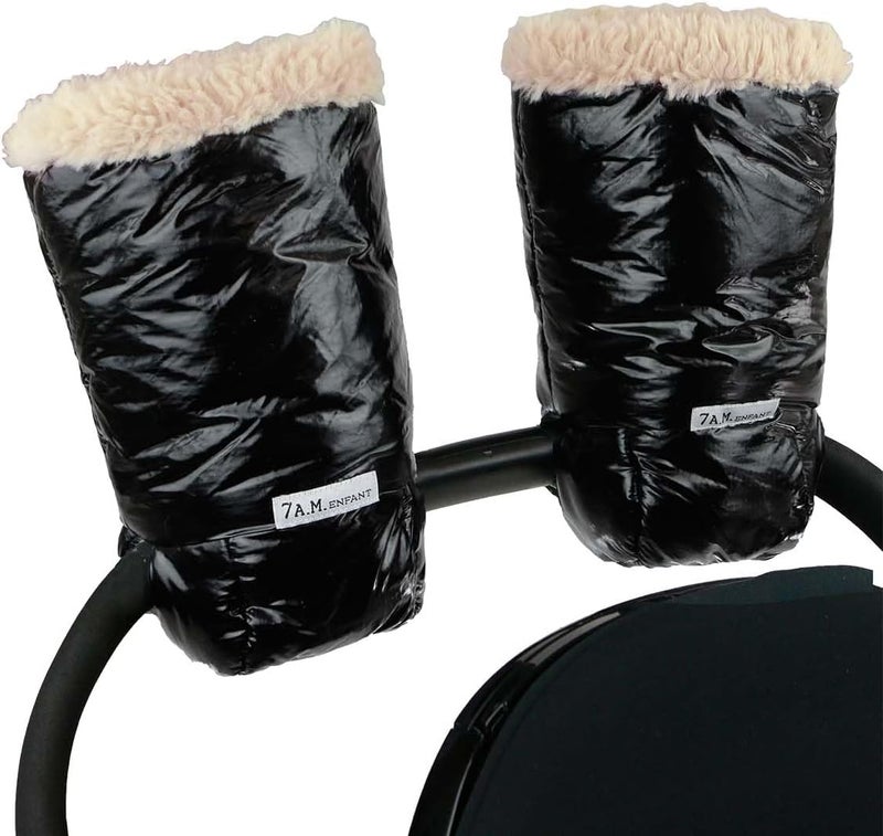 7 A.M. 7AM Children's Heated Sleeves for Strollers – Warmmuffs Anti-Frost, Cold Weather, Water Repellent & Warm Gloves for Pushchairs, Prams and Car Seat Bar - Image 1