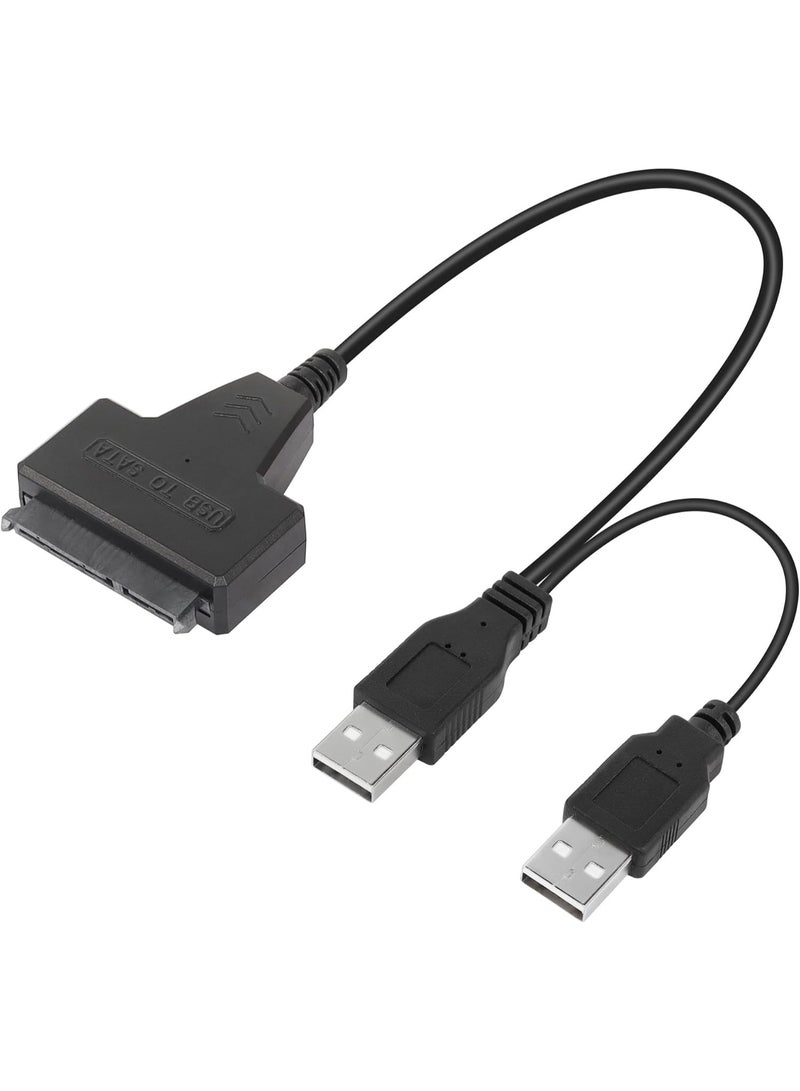 USB 2.0 to SATA 2 Hard Drive Adapter Cable for 2.5" SSD/HDD – Dual USB Power with DC Port for Efficient Data Transfer - Image 1