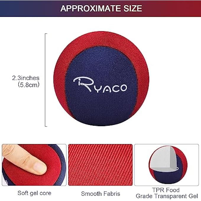RYACO Stress Relief Balls, Grip Strength Training, Hand Exercise Balls, Hand Grips, Gel Ball Set, 2 Pieces/3 Pieces for Adults and Children, Soft, Medium, Hard Balls, Grip Balls, Strength Training, - Image 3