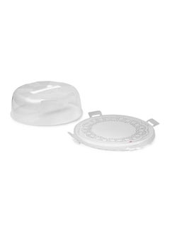 Snips Delice Lid Detail Cake Stand Clear and White 14 x 28 x 32 cm  - Image 3