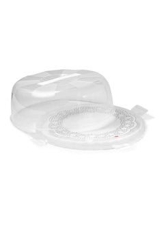 Snips Delice Lid Detail Cake Stand Clear and White 14 x 28 x 32 cm  - Image 2