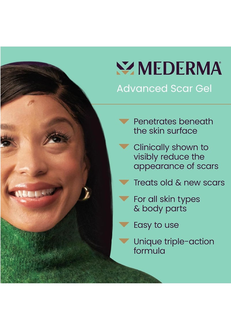Mederma Advanced Scar Gel 1x Daily Reduces The Appearance Of Old New Scars / Doctor Pharmacist Recommended Brand for Scars , Clear, 20 grams