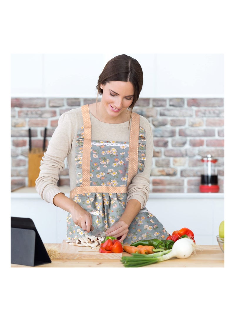 SOLARAE 2 Pack Personalised Aprons for Women Waterproof Apron Adjustable Chef Apron for Cooking Baking BBQ Housework Kitchen Apron for Women Birthday Mothers Day Gifts - Image 2