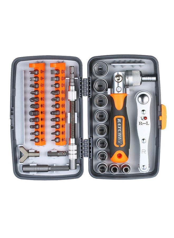 Generic 38pc Precision Ratchet Screwdriver Bit Set Magnetic Screwdrivers Kit Electronics Repair Tool Kit with Flexible Shaft Extension Rod for Phone Laptop Watch and Other Electronic Devices  - Image 1