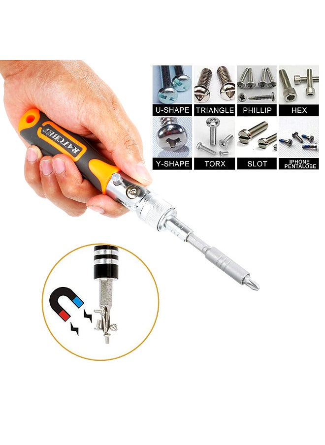 Generic 38pc Precision Ratchet Screwdriver Bit Set Magnetic Screwdrivers Kit Electronics Repair Tool Kit with Flexible Shaft Extension Rod for Phone Laptop Watch and Other Electronic Devices  - Image 2