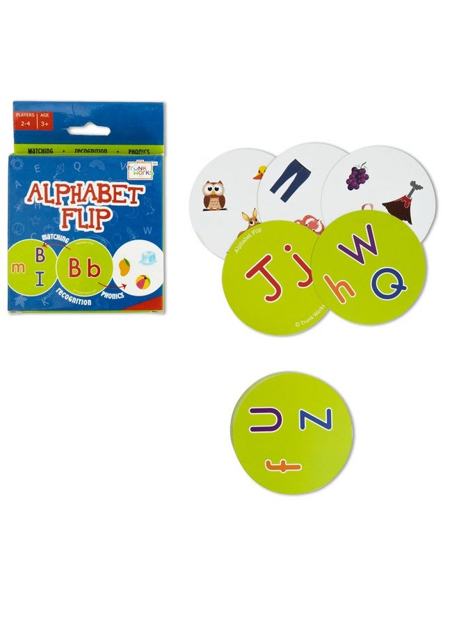 Trunk Works Trunk Works Alphabet Flip - Uppercase Lowercase Alphabet Phonics | Capital and Small Letters | Early Learning Matching Card Game | Ages 3-5 Years  - Image 1