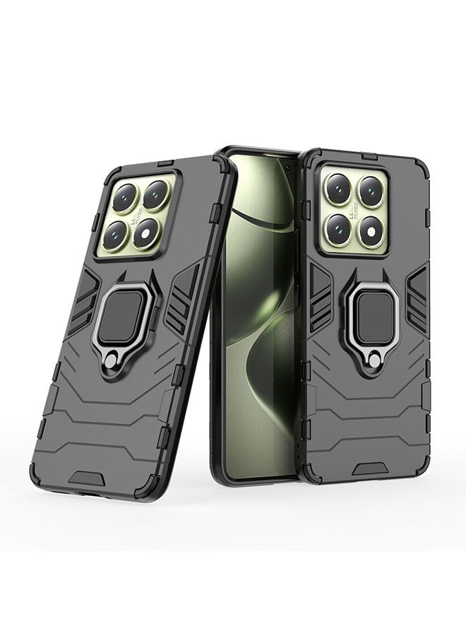 Compatible With Xiaomi 14T 5G Case, Hybrid Heavy Duty Protection Defender Kickstand Armor Case Cover, Anti-Fall Drop Protection, Shockproof Case, Black - Image 5