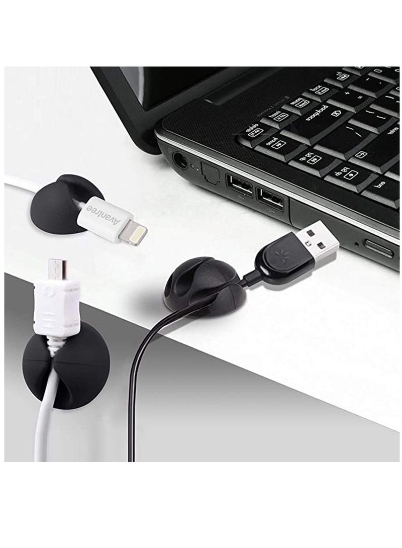 Y&D Cable Clips Black 12 Pack Desktop Cord Holder  - Image 2
