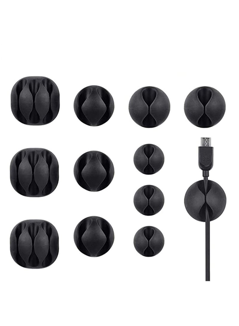 Y&D Cable Clips Black 12 Pack Desktop Cord Holder  - Image 1