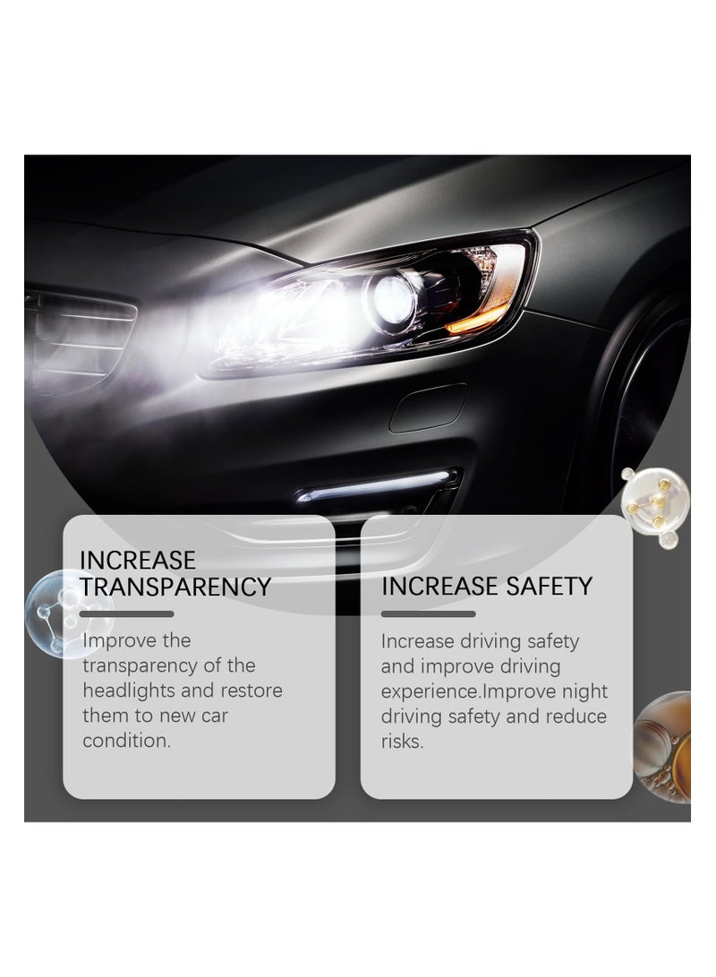 Ceramic Headlight Restoration Kit, Easy 3-Step Ceramic Headlight Cleaner and Restorer for Clear, Like-New Headlights - No Power Tools Required (1 Set) - Image 3