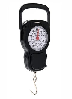Portable Scale -20kg Black- Mechanical Hanging Analog Weight Scale with Hook, Easy-to-Read Dial, 1M Tape, Dual Unit – Manual Non-Digital Needle Scale for Grocery Luggage, Market, Household Use