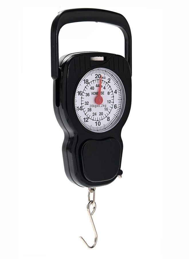 LAWAZIM - Portable Scale -20kg Black- Mechanical Hanging Analog Weight Scale with Hook, Easy-to-Read Dial, 1M Tape, Dual Unit – Manual Non-Digital Needle Scale for Grocery Luggage, Market, Household Use - Image 1