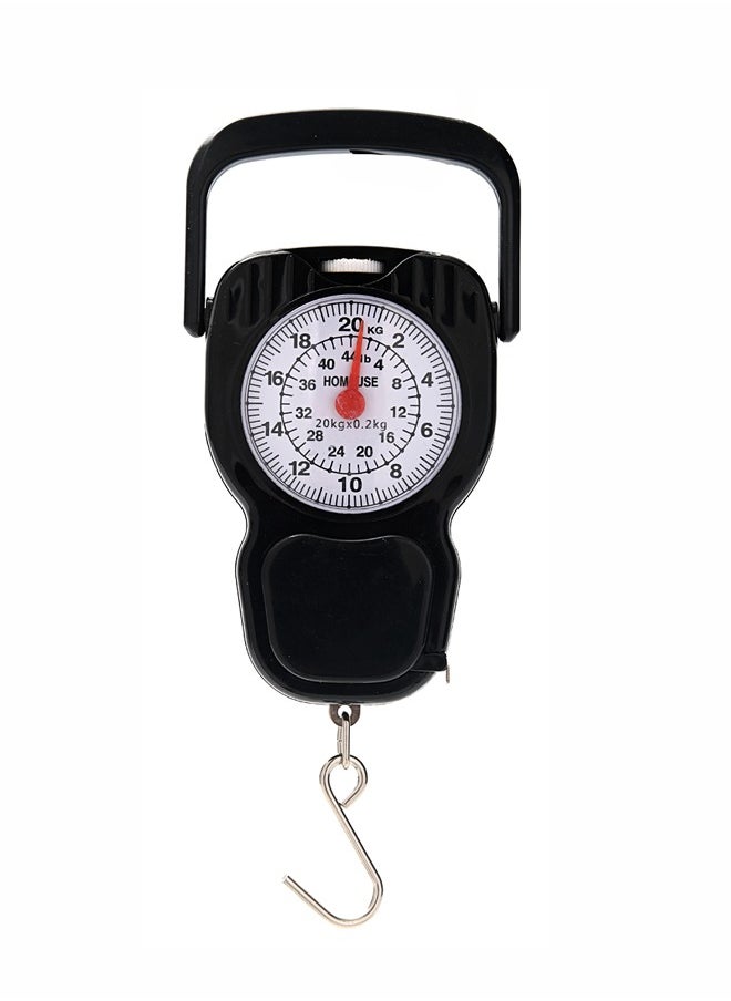 LAWAZIM - Portable Scale -20kg Black- Mechanical Hanging Analog Weight Scale with Hook, Easy-to-Read Dial, 1M Tape, Dual Unit – Manual Non-Digital Needle Scale for Grocery Luggage, Market, Household Use - Image 1