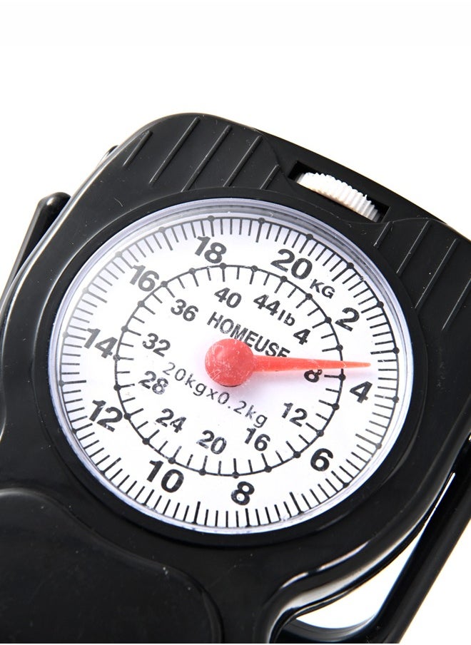LAWAZIM - Portable Scale -20kg Black- Mechanical Hanging Analog Weight Scale with Hook, Easy-to-Read Dial, 1M Tape, Dual Unit – Manual Non-Digital Needle Scale for Grocery Luggage, Market, Household Use - Image 1
