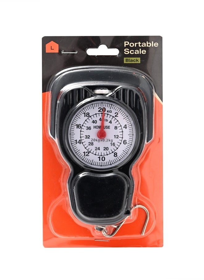 LAWAZIM - Portable Scale -20kg Black- Mechanical Hanging Analog Weight Scale with Hook, Easy-to-Read Dial, 1M Tape, Dual Unit – Manual Non-Digital Needle Scale for Grocery Luggage, Market, Household Use - Image 1
