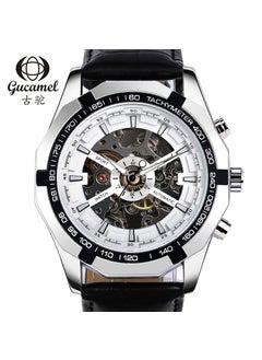 Generic Luxury Camel Mens Automatic Mechanical Watch White silver movement belt 