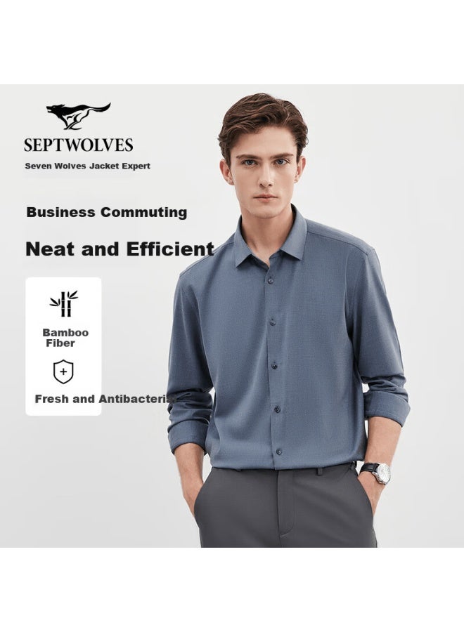 Seven Wolves Long Sleeve Shirt Autumn Fashion Versatile Business Commuter Shirt For Men