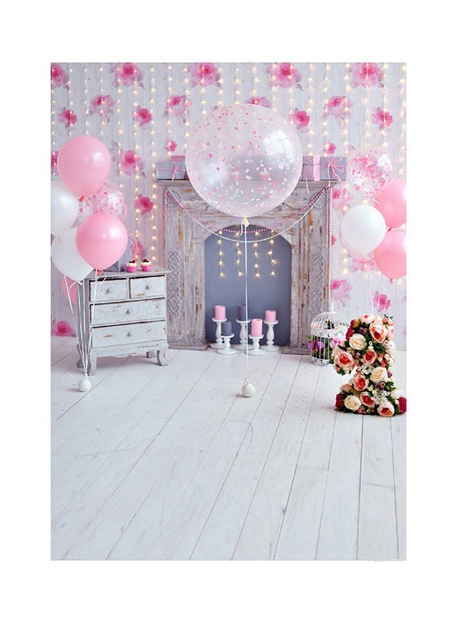 Loquat Birthday Party Photography Background Pink/White - Image 1
