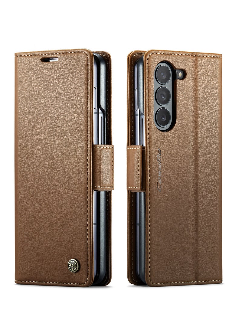 General Samsung Galaxy Z Fold 5/6 Case Faux Leather Wallet Case with RFID Blocking Card Stand Stand Function Shockproof Phone Case for Samsung Galaxy Z Fold 5/6 