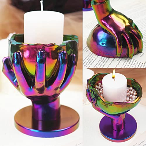 Anktily 3PCS Hand-held Skull Flower Pot Cement Silicone Mold with Base Candle Holder Storage Box Epoxy Resin Mold Concrete Clay Succulent Planter Mold - Image 3