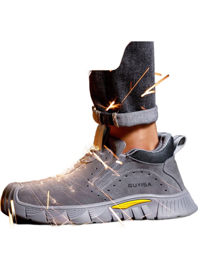 GUYISA Welder Safety Shoes Men Lightweight Soft Bottom Anti-Smashing Steel Toe Anti-Puncture Safety Work Shoes 3005T 43 - Image 1