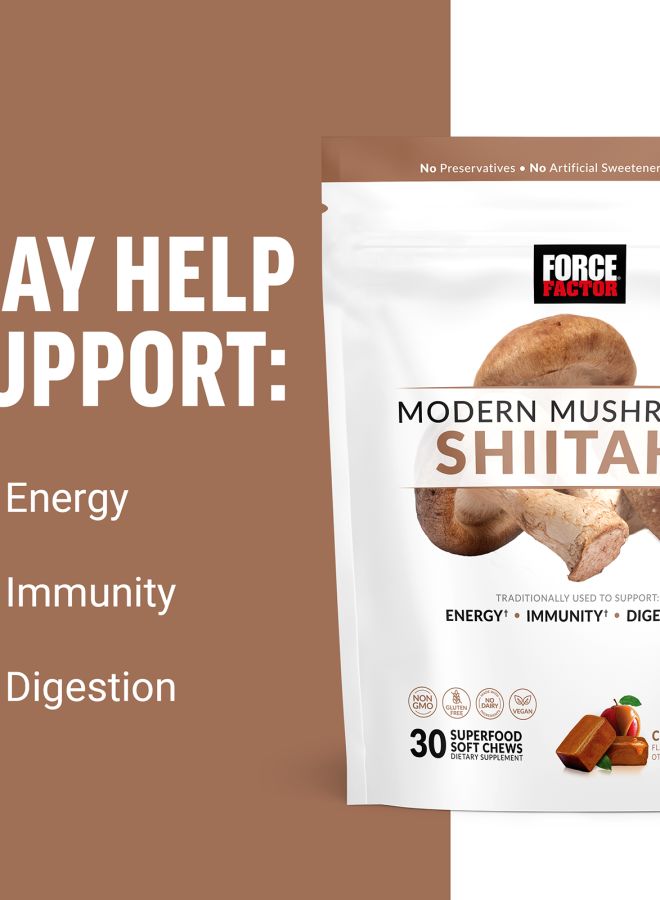 Force Factor Modern Mushrooms™ Shiitake Caramel Apple 30 Superfood Soft Chews (300 mg per Soft Chew) - Image 2