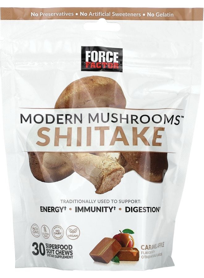 Force Factor Modern Mushrooms™ Shiitake Caramel Apple 30 Superfood Soft Chews (300 mg per Soft Chew) - Image 1