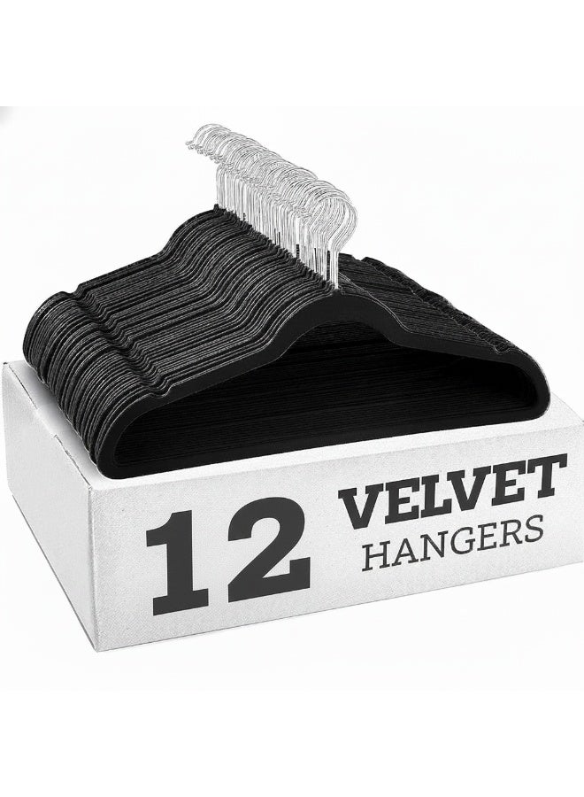 Living Set of Elegant Velvet Hangers for Organizing Clothes_12 pieces - Image 1