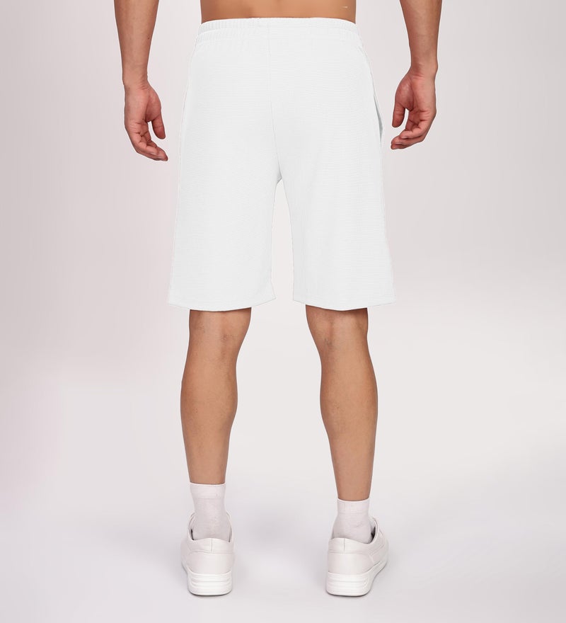 SHODOX® Men’s Solid Relaxed Fit T Shirt and Shorts Set | Casual Summer Wear | Comfortable Stylish Outfit for Men White - Image 5