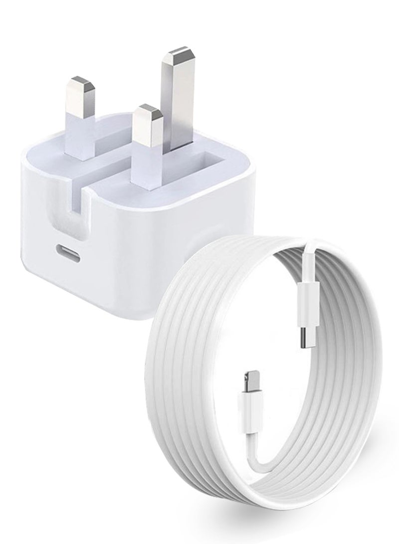 STEELCORE Charger Fast Charging 1Pack,20W PD USB C Wall Charger with 6FT Fast Charging Cable - Fast Charger compatible with iPhone 14/14 Pro Max/13/13 Pro/12/12 Pro/11/11 Pro/XS, Pad  - Image 1