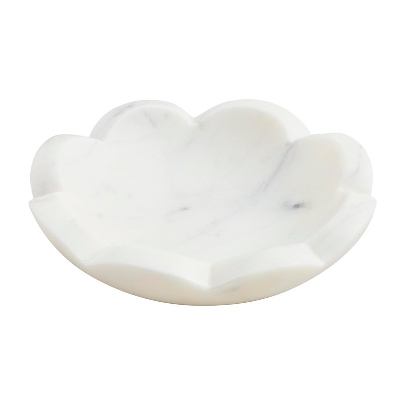 Mud Pie Scallop Marble Dish; 4.5" X 4.5" - Image 1